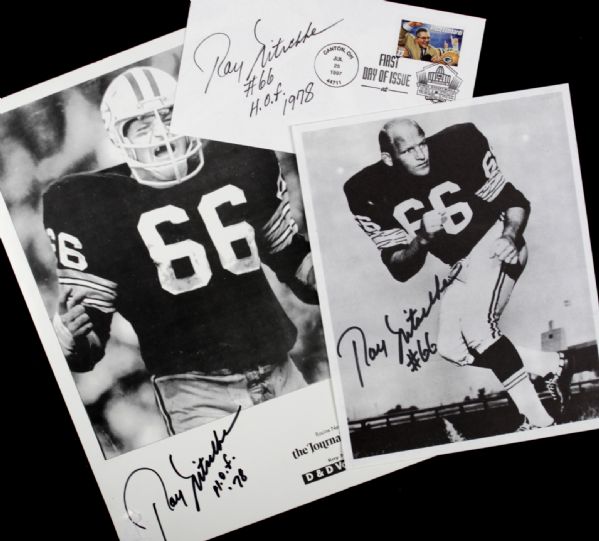 1990s Ray Nitschke Green Bay Packers Signed Photo - Lot of 3 - JSA