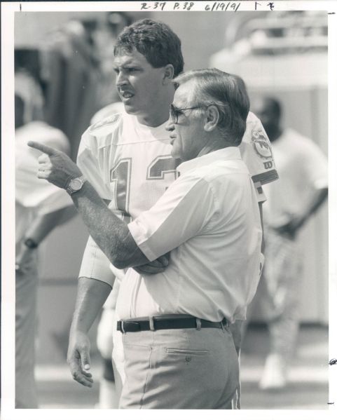 1989 Don Shula and Dan Marino Miami Dolphins "The Sporting News Collection Archives" Original Type 1 8" x 10" Photo (Sporting News Collection Hologram/MEARS Type 1 Photo LOA)