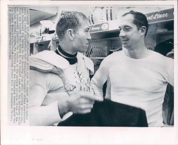 1965 Bart Starr & Zeke Bratkowski Green Bay Packers Type 1 8" x 10" Photo 