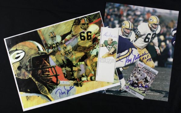 1990s Ray Nitschke Green Bay Packers Signed Photo - Lot of 4 - JSA