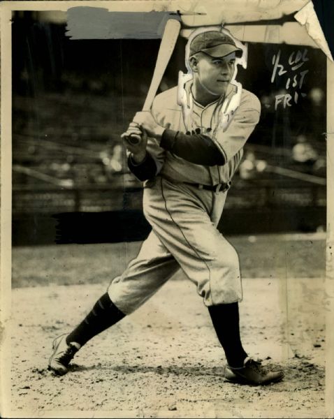 1933 Sam Leslie New York Giants "The Sporting News Collection Archives" Original Type 1 8" x 10" Photo (Sporting News Collection Hologram/MEARS Type 1 Photo LOA)