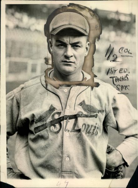 1931 Jimmie Wilson St. Louis Cardinals "The Sporting News Collection Archives" Original Type 1 6" x 8" Photo (Sporting News Collection Hologram/MEARS Type 1 Photo LOA)