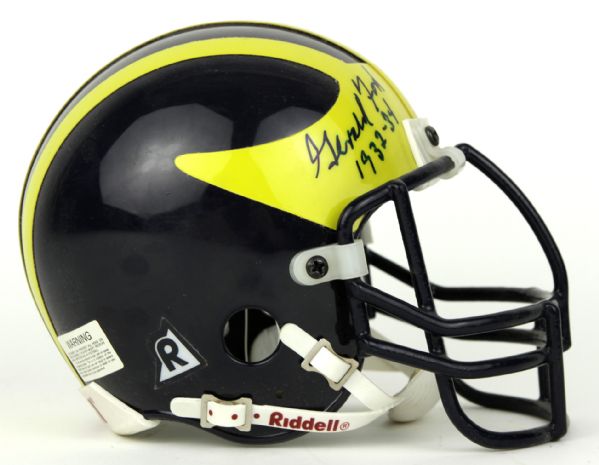 President Gerald Ford Signed Michigan Wolverines Mini Football Helmet - JSA