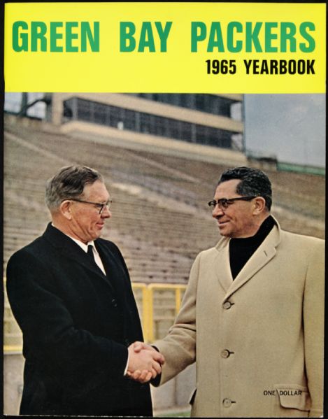 1965 Vince Lombardi & Curly Lambeau Green Bay Packers Team Yearbook - Rare Glossy Cover Only a Few Known