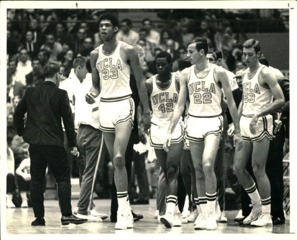 1968 circa Lew Alcindor and UCLA Teammates "The Sporting News Collection Archives" Original 8" x 10" Photo (Sporting News Collection Hologram/MEARS Photo LOA)