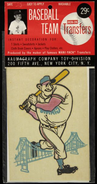 1960s San Francisco Giants Iron-On Decal In Original Packaging