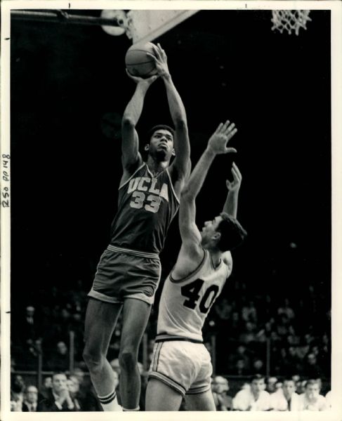 1966-69 circa Lew Alcindor UCLA Bruins "The Sporting News Collection Archives" Original 8" x 10" Photo (Sporting News Collection Hologram/MEARS Photo LOA)