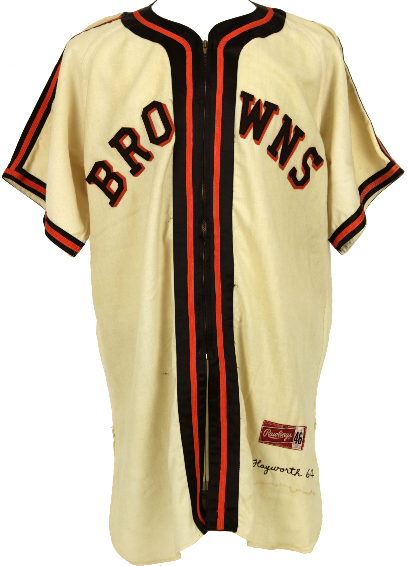 Lot Detail - 1964 Red Hayworth St. Louis Browns 20th Anniversary World  Series Professional Model Game Worn Jersey (MEARS A9)