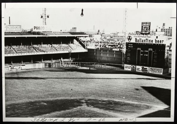 1969 Connie Mack Stadium w/ Ballantine Beer Sign "TSN Collection Archives" Original First Generation 8.5" x 12" Choice Jumbo Oversized Photo (TSN Collection Hologram/MEARS Photo LOA) 1:1, Unique