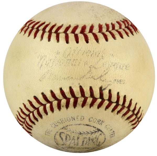 1950s Ransom Jackson Chicago Cubs Actual Home Run ONL (Giles) Baseball - MEARS Hologram & LOA