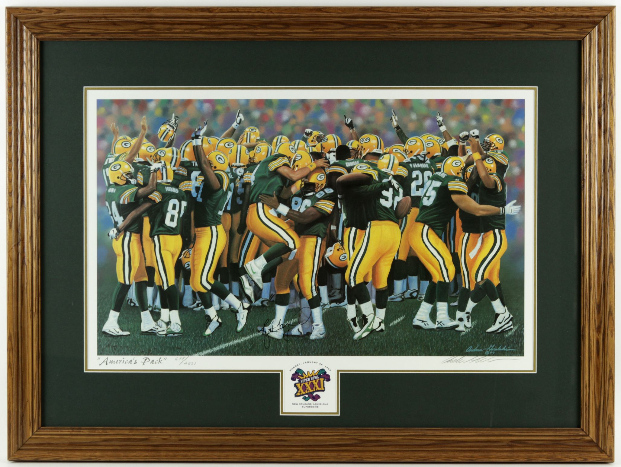 1997 Green Bay Packers Super Bowl Framed Newspaper Cover Print 