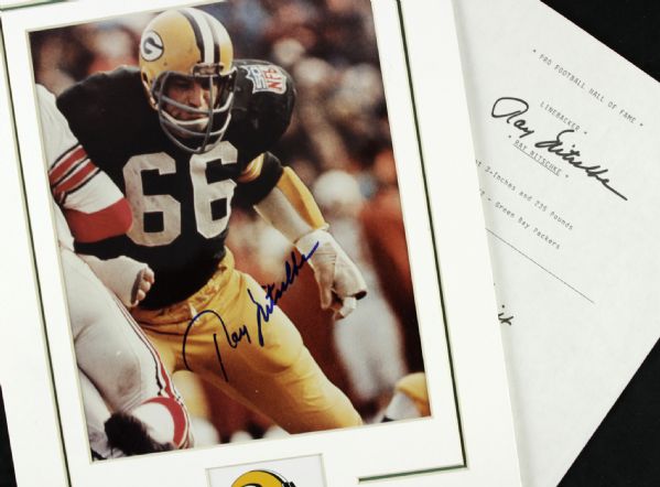 Ray Nitschke Green Bay Packers Signed Photo Display & Nitschke Joe Schmidt Signed Paper - JSA 