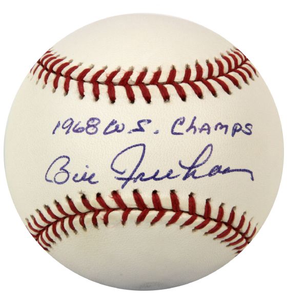 1968 Bill Freehan Detroit Tigers Single Signed OML (Selig) Baseball "1968 WS Champs" - JSA 