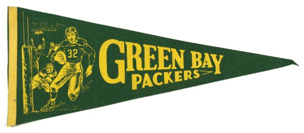 1950s Green Bay Packers Full Size 29" Football Pennant