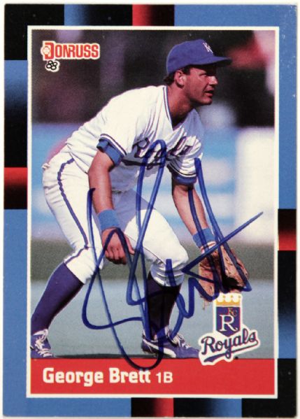 1988 George Brett Kansas City Royals signed Donruss Baseball Card (JSA)