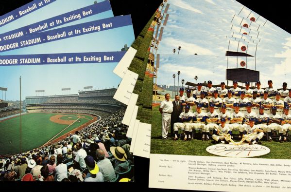 1960s Los Angeles Dodgers Postcard - Lot of 12 