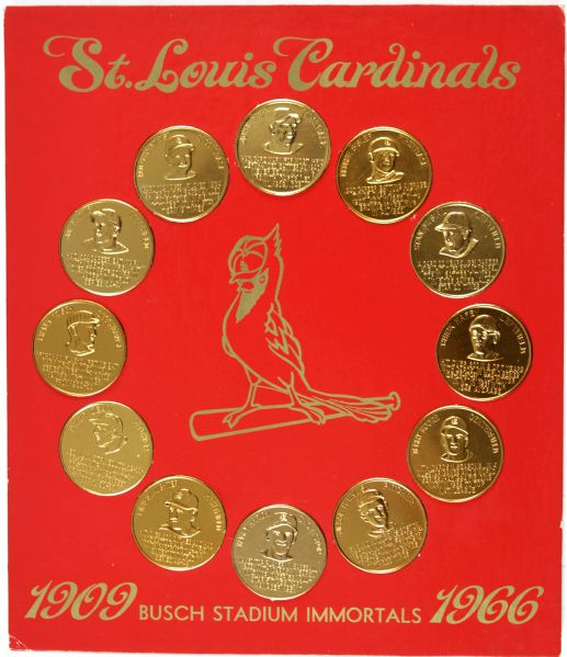 1966 St. Louis Cardinals Commemorative Coin Set - 12 With Original Holder