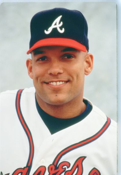 1989-96 David Justice Atlanta Braves "The Sporting News" Original Full Color Negative Slide (The Sporting News Collection/MEARS Auction LOA) 