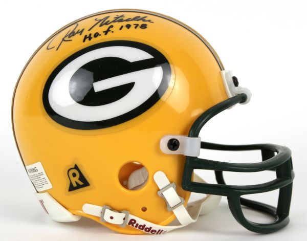 1990s Ray Nitschke Green Bay Packers Signed Mini-Helmet "H.o.f. 1978" Inscribed - JSA 