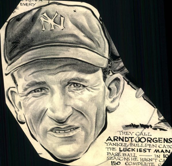 1939 Arndt Jorgens New York Yankees "The Sporting News" Original Illustration Artwork (Sporting News Collection Hologram/MEARS LOA) Unique, 1:1