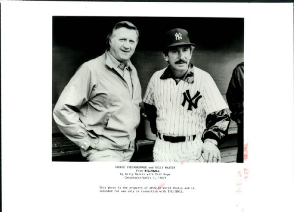 1987 Billy Martin George Steinbrenner New York Yankees "The Sporting News Collection Archives" Original 5" x 7" Photo (Sporting News Collection Hologram/MEARS Photo LOA)