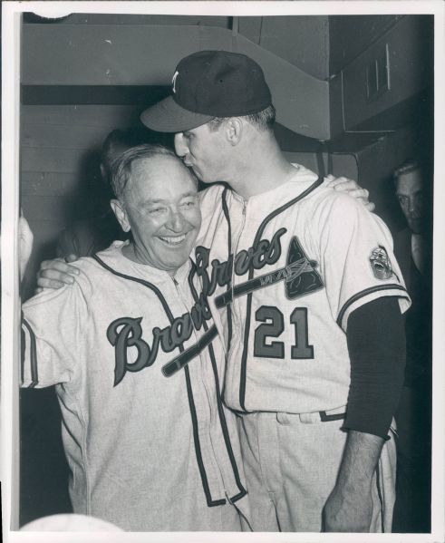 1958 Warren Spahn Milwaukee Braves "The Sporting News Collection Archives" Original 8"x10" Photo (Sporting News Collection Hologram/MEARS Photo LOA)