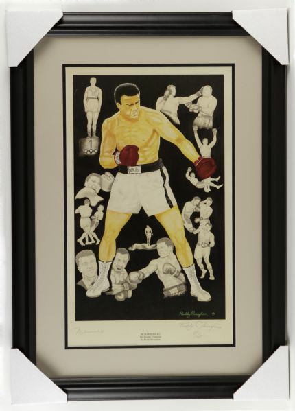 1990s Muhammad Ali Signed The Peoples Champion Artwork Framed Display 239/850 - PSA/DNA Full Letter