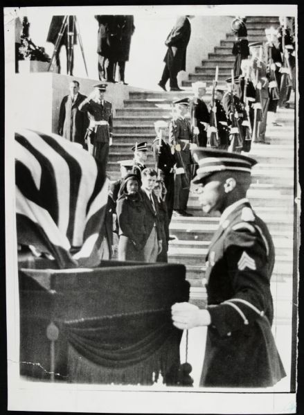 1963 John F. Kennedy Funeral Procession "The Chicago Sun Times" Original 10" x 14" Choice Jumbo Oversized Photo (Chicago Sun Times Hologram/MEARS Photo LOA) Unique, 1:1