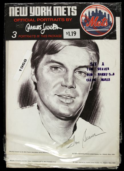 1968 Tom Seaver Bud Harrelson & Cleon Jones New York Mets Portraits - In Original Packaging