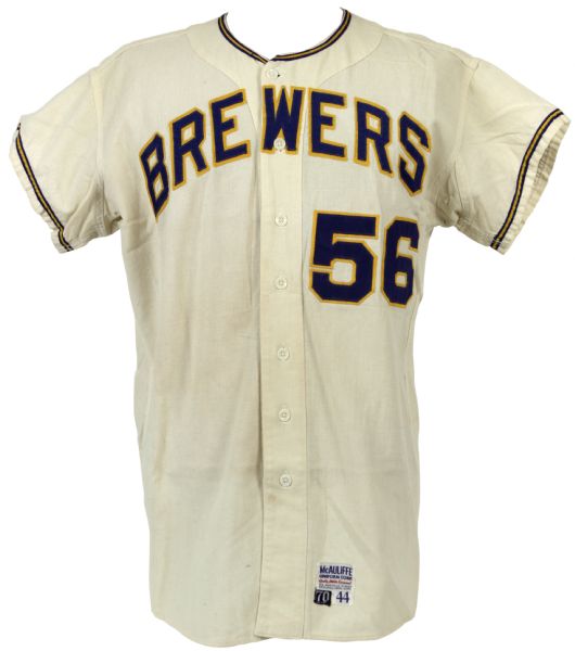 1970 Milwaukee Brewers #56 Home Spring Training Jersey - Very First Jersey Worn by Milwaukee Brewers - Seattle Pilots (MEARS A5.5)