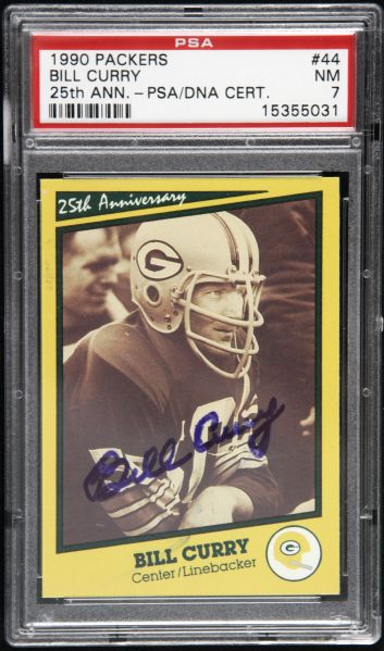 1990 Bill Curry Green Bay Packers Signed Card - PSA/DNA 