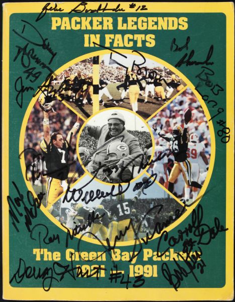 1991 Green Bay Packers Signed Packer Legends In Facts With Bob Jeter Ray Nitschke Willie Wood Max McGee - MEARS 