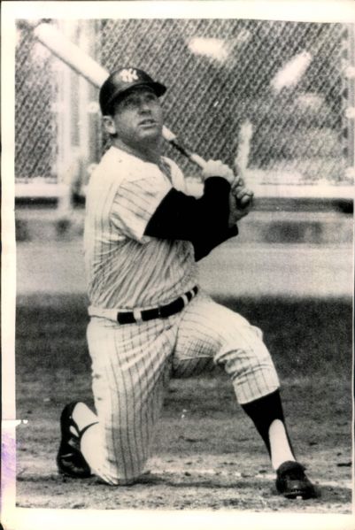 1963-67 Mickey Mantle New York Yankees "The Sporting News Collection Archives" Original Photos (Sporting News Collection Hologram/MEARS Photo LOA) - Lot of 2