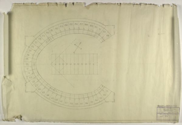 1931 Cleveland Municipal Stadium Original Blueprint - 36" x 24" 