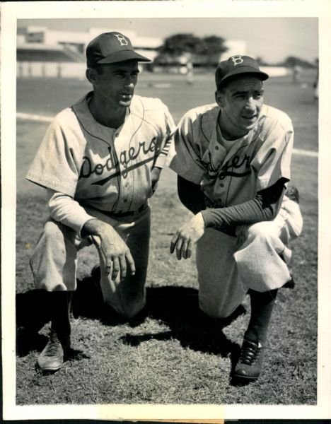 1948-50 circa Billy Cox and Spider Jorgensen Brooklyn Dodgers "The Sporting News Collection Archives" Original 7" x 9" Photo (Sporting News Collection Hologram/MEARS Photo LOA)