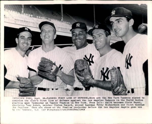 1963 New York Yankees Infield "The Sporting News Collection Archives" Original Photo (Sporting News Collection Hologram/MEARS Photo LOA)