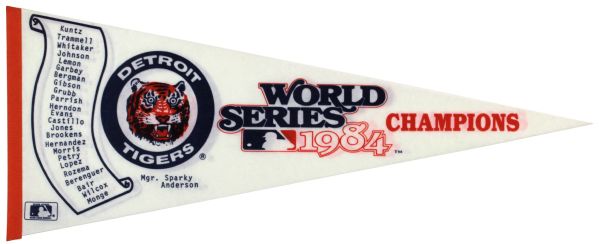 1984 Detroit Tigers World Series Champions Full Size Scroll Pennant 