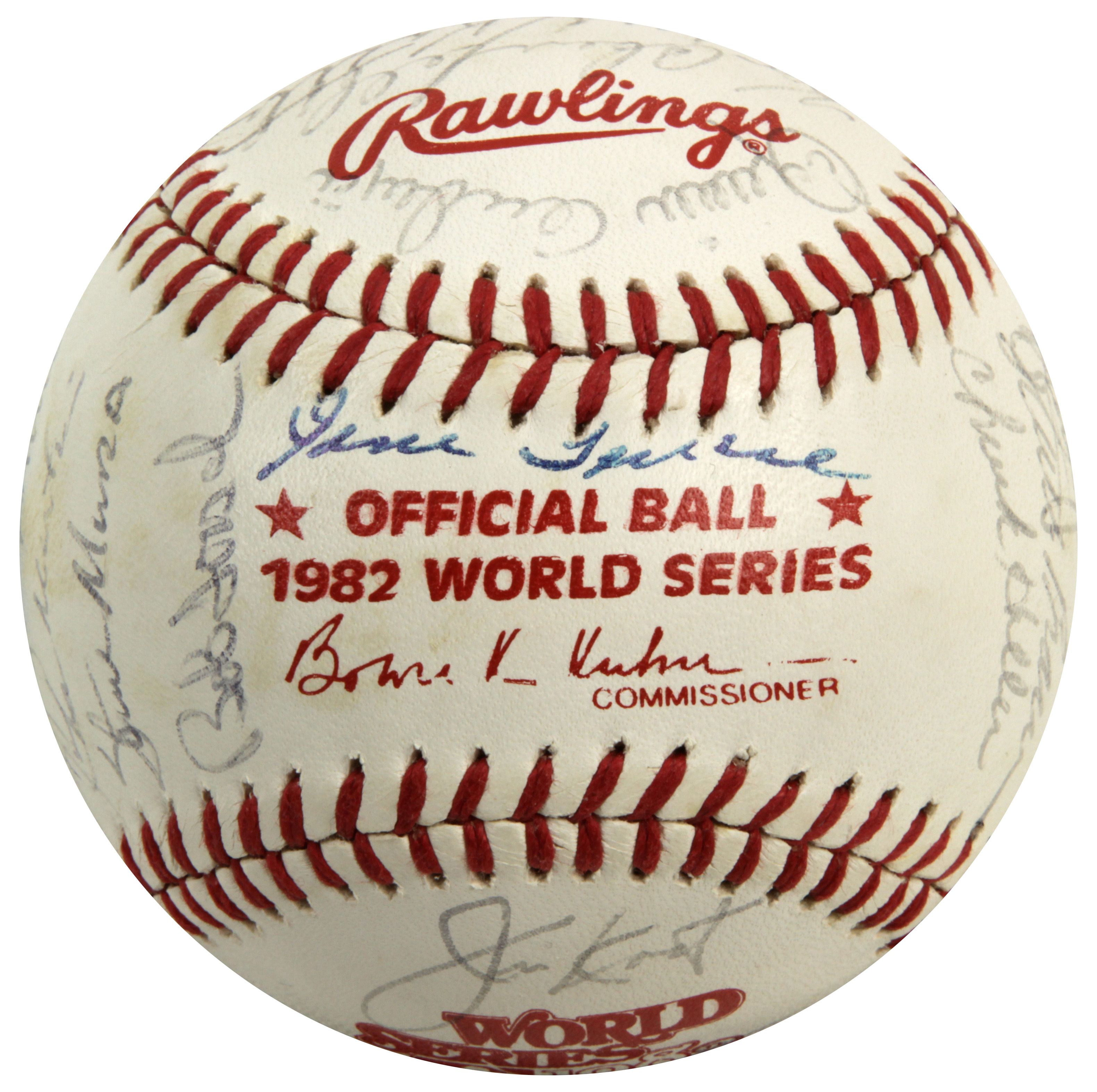 Lot Detail - 1982 World Series Champion St. Louis Cardinals Team Signed  Official World Series Baseball With 27 Signatures Including Smith, Herzog,  Hernandez & Schoendienst (JSA)