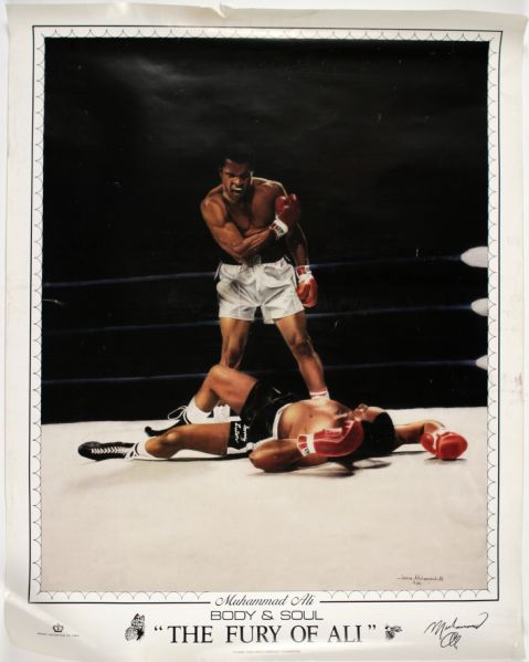 1984 Muhammad Ali Standing Over Sonny Liston 22" x 28" Poster