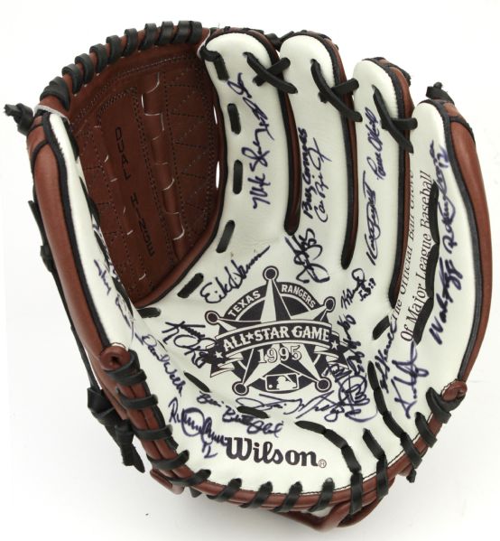 1995 All Star Game Signed Wilson Dual Fit System Glove w/ 29 Sigs. Incl. Cal Ripken Kirby Puckett - JSA 