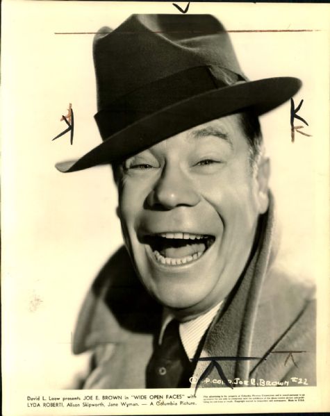 1938 Joe E. Brown Actor and Former Baseball Player "The Sporting News Collection Archives" Original 8" x 10" Photo (Sporting News Collection Hologram/MEARS Photo LOA)