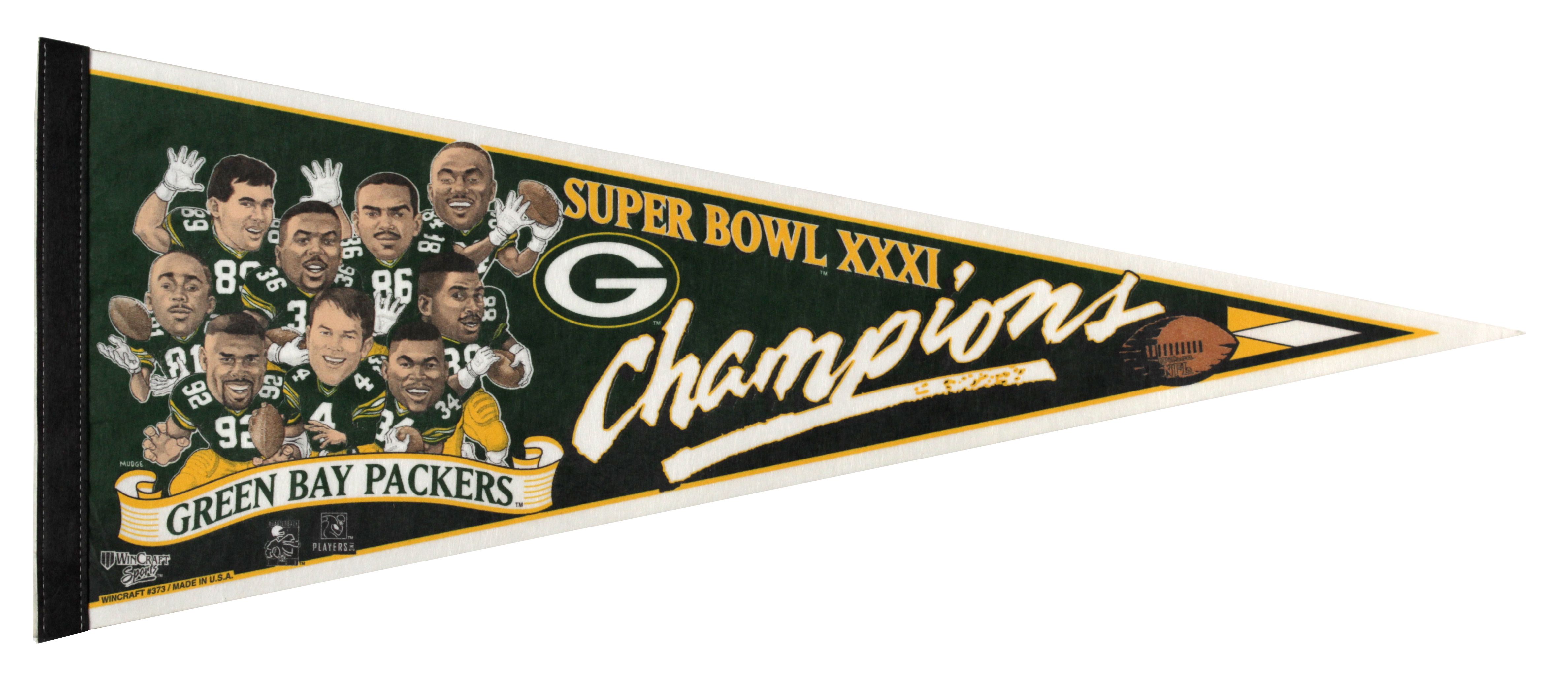 1990s Green Bay Packers Pennant - Lot of 8.