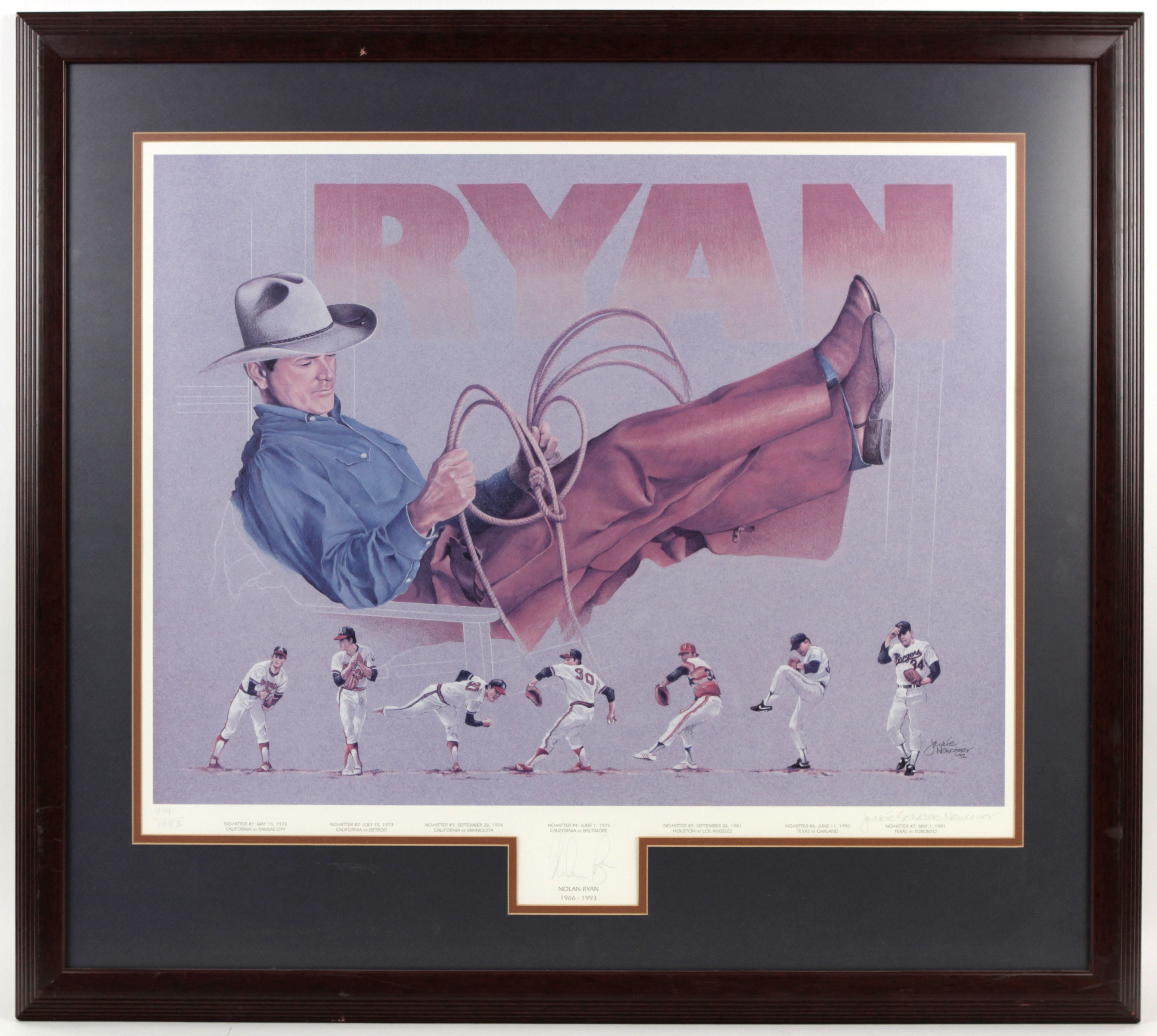 Nolan Ryan HOF Autographed 16x20 Photo Houston Astros Framed