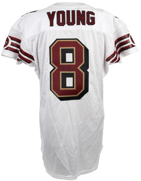 Lot Detail - 1999 Steve Young San Francisco 49ers Game Issued Signed Jersey  - (MEARS A5 & JSA)