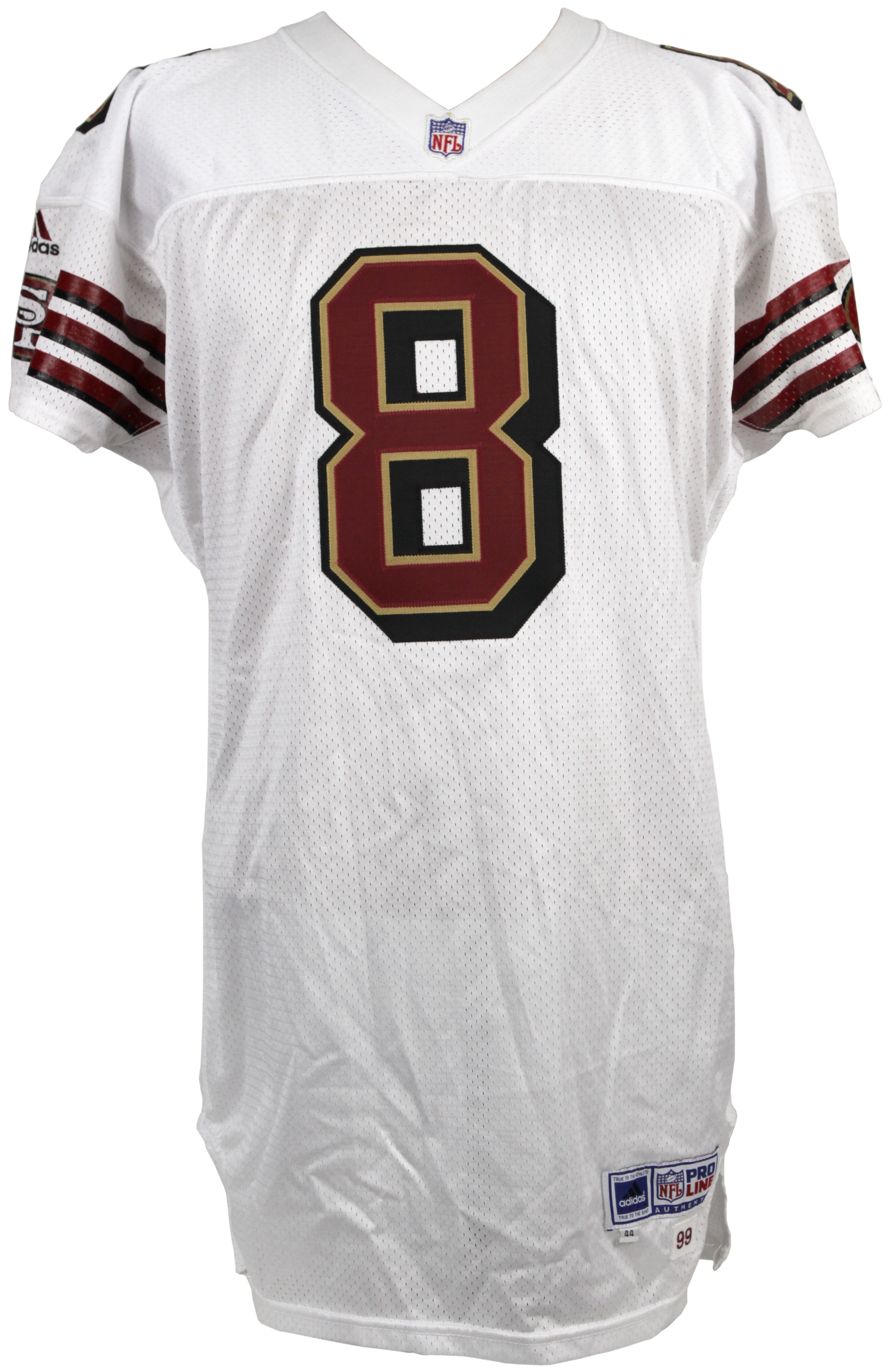 Lot Detail - 1999 Steve Young San Francisco 49ers Game Issued Signed Jersey  - (MEARS A5 & JSA)