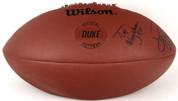 1985-86 Tim Wrightman and Dennis McKinnon Chicago Bears Signed Oversized "The Duke" Football - JSA