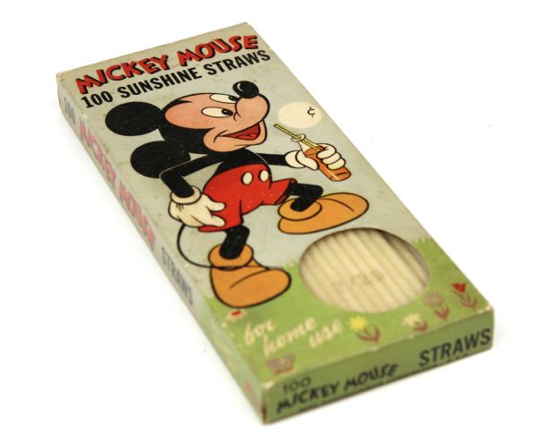 1950s Mickey Mouse Sunshine Straws - Box of 100 In Original Packaging