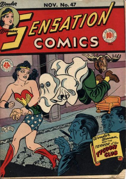 1945 Sensation Comics #47 Starring Wonder Woman J.R. Publishing Golden Age Ungraded (MEARS Auction LOA)