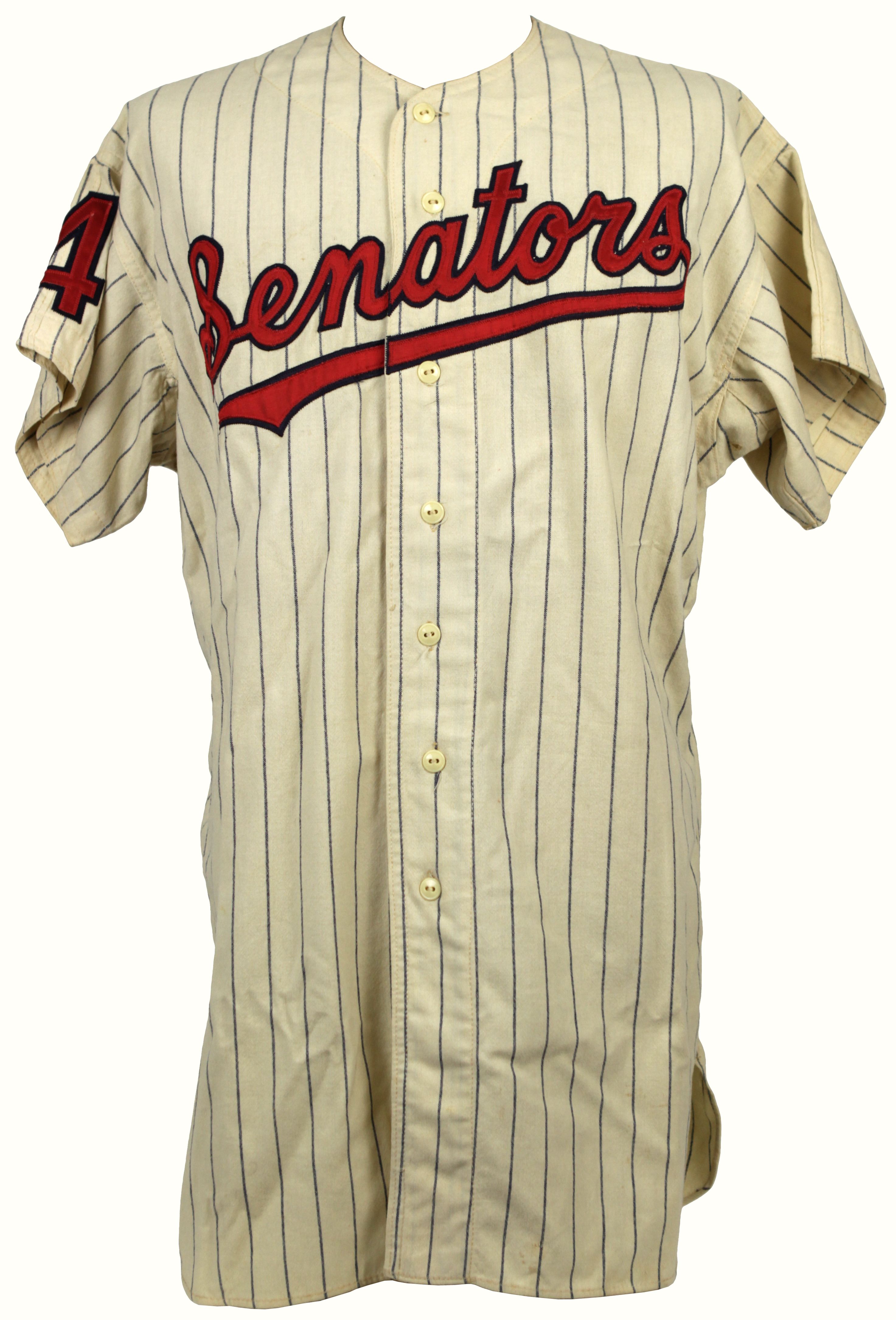 Lot Detail - 1955-61 Washington Senators Salesman's Sample Flannel Jersey  (MEARS Auction LOA)