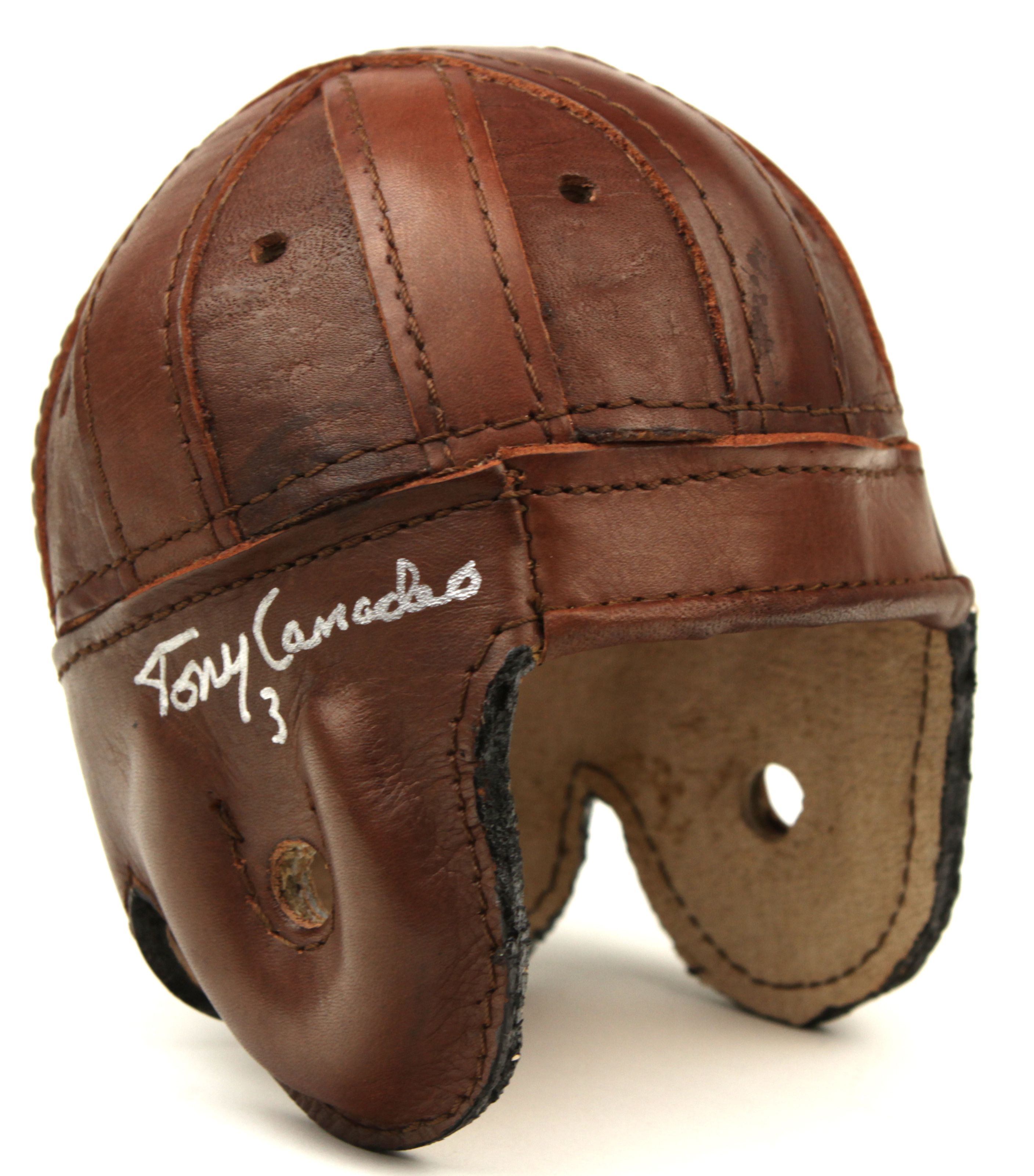 Lot Detail - 1990s Tony Canadeo Green Bay Packers Signed Leather Mini-Helmet  - JSA